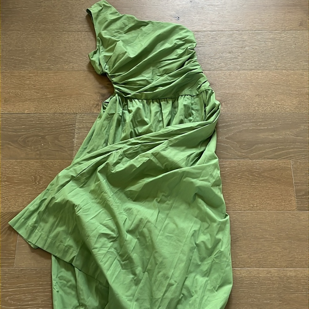 NWT Abercrombie & Fitch One-Shoulder Cutout Maxi Dress in Green size medium - Picture 4 of 11